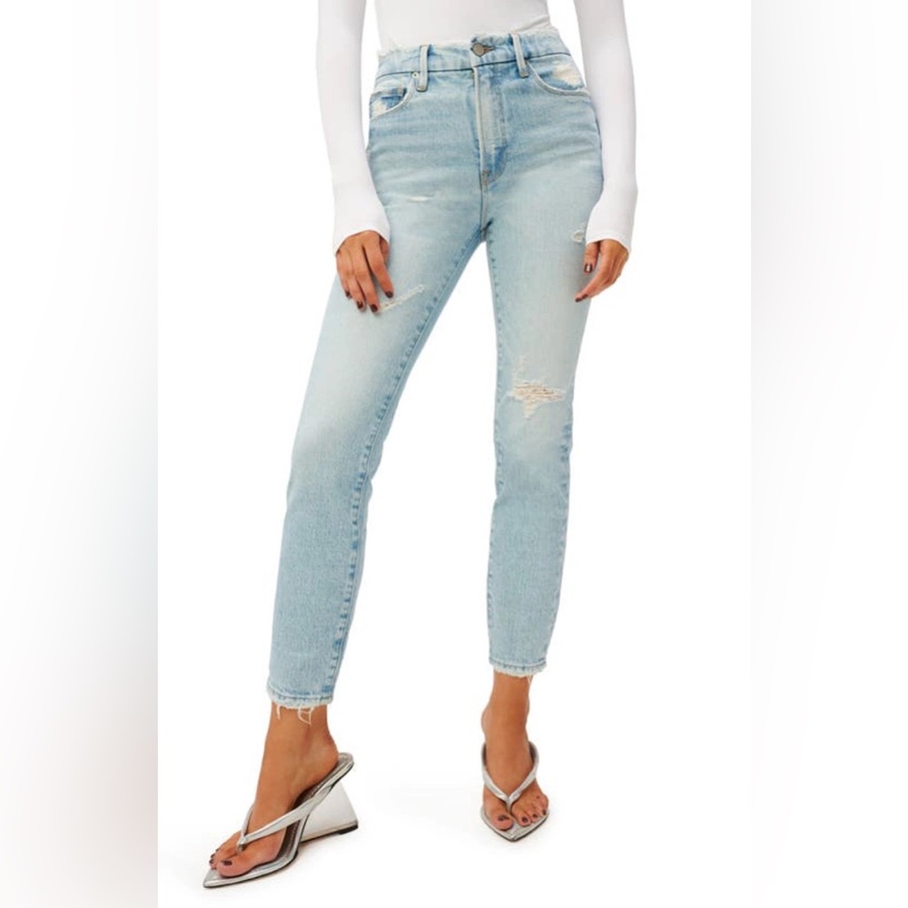 Good American Good Classic Straight Leg Jeans in Blue681 size 0/25